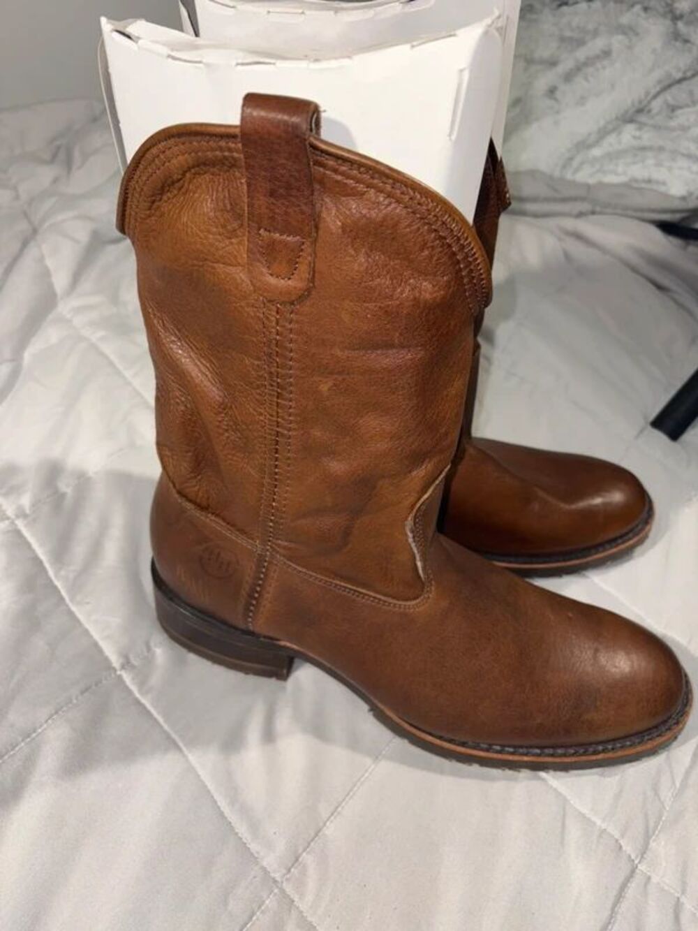 New Double-H Boot Company style DH2510 Brown Leather Roper Boots 12 D
